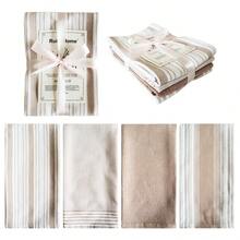 4pcs/Set Assorted Rectangular (17.72*25.59inch) Kitchen Towel Set, Soft Absorbent Dish Cloth, Cleaning Rags, Tea Towels, Ribbon Packaging, Suitable As Thanksgiving Gift, Farmhouse Kitchen Decor