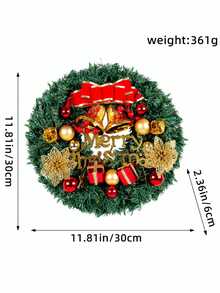 1 pieza Decoración de corona de Navidad, corona floral pequeña de 25cm/30cm para centro comercial, hotel, escaparate, entrada, decoración del hogar, decoraciones navideñas, decoración de habitación, decoraciones navideñas de invierno, regalos de Navidad, decoración navideña - Multicolor - Ver 13