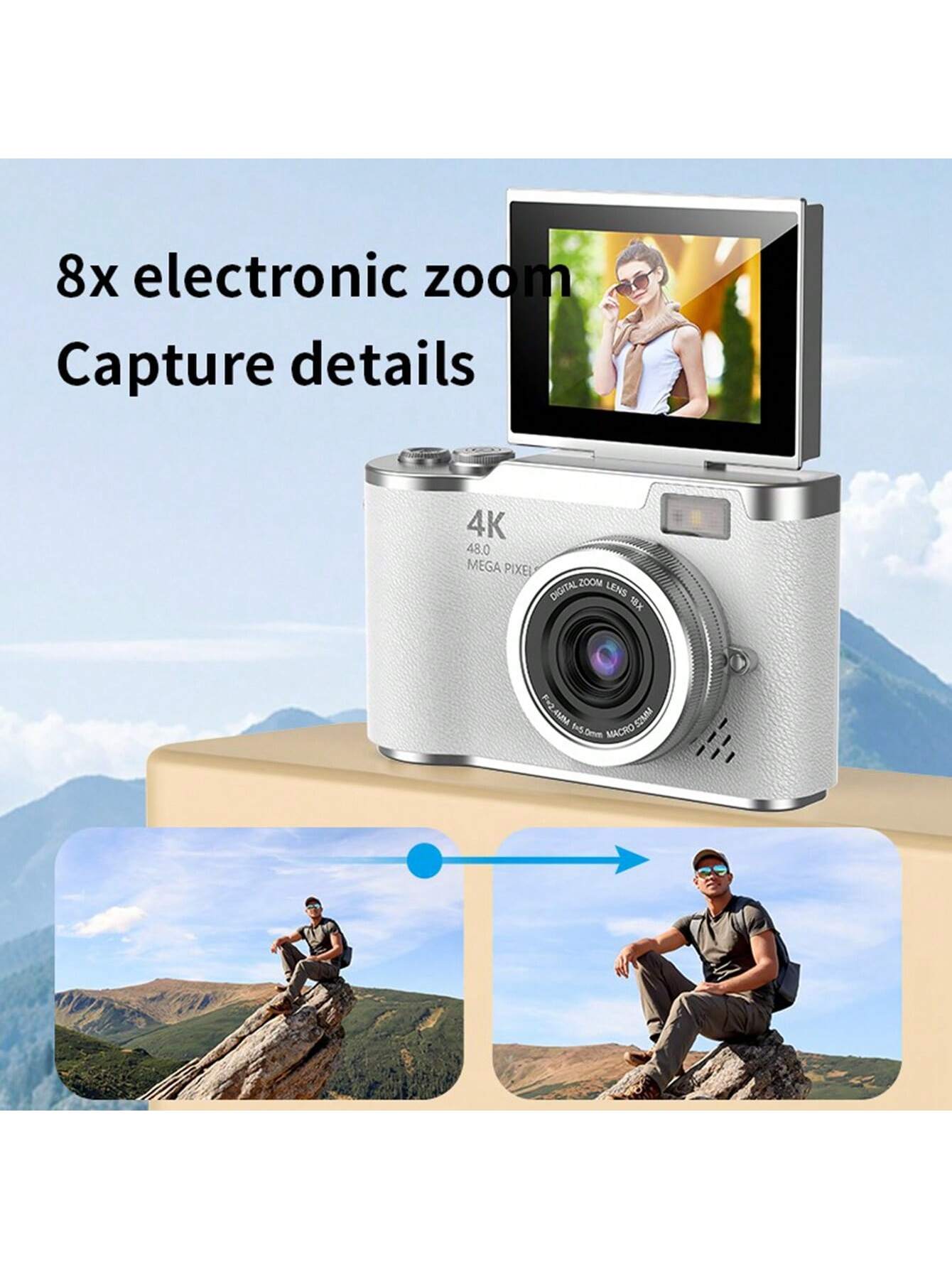 كاميرا رقمية مدمجة بتكبير بصري 18X و 48 ميجابكسل،...