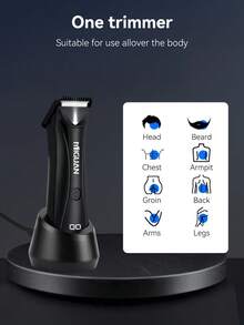 MIGUAN 男士电动剃须刀修剪器套装带USB充电座，数字显示设计，适用于头发、胡须和阴毛，节日礼物选择 - 彩色 - 查看 4