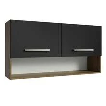 Alacena Gabinete Superior Cocina Madesa Emilly 105cm Color Marrón/negro - Negro - Ver 2