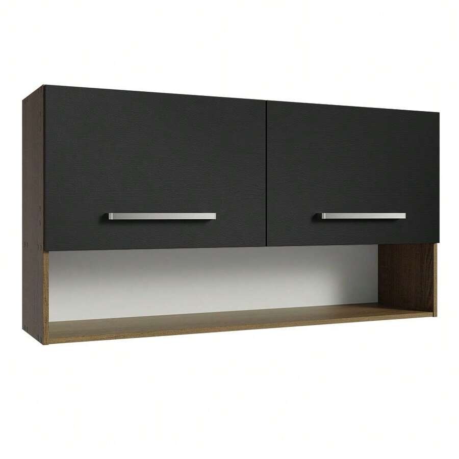 Alacena Gabinete Superior Cocina Madesa Emilly 105cm Color Marrón/negro