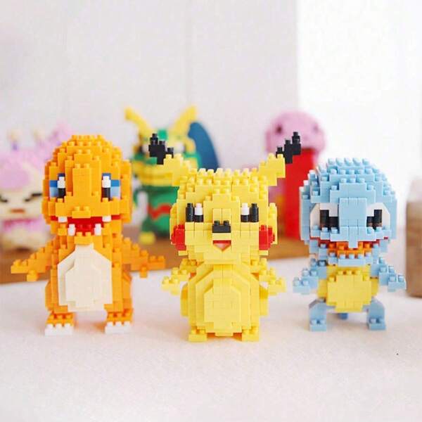pokemon 1set Miniature Cartoon Building Blocks: Pocket Monster Small Particle Assembly Toy Home Decor Birthday Gift & Collectible Room Decoration Pokemon