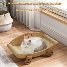 Almohadilla y cama para rascar de gato tejida de sisal, anti-arañazos, sin desorden, protector de sofá, zona de descanso para gatos, juguete para mascotas pequeñas - Multicolor - Ver 5