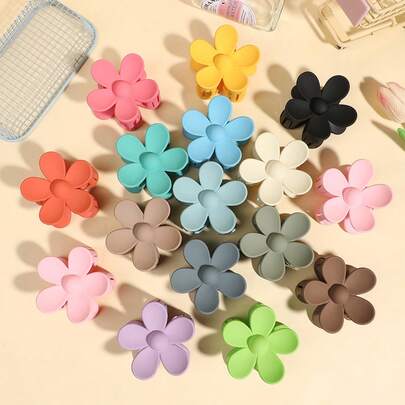 8/Set Random Cute Flower Clip Frosted Small Hair Clip Macaron Color Fashion Flower Clip Neutral Color Flower Clip Hair Accessories Flower Claw Clips Autumn Accessories