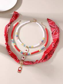 1/3pcs Set Funky Jewelry Luxurious Colorful Stone Beaded Sun Shaped Alloy Pendant Necklace, Versatile For Daily And Party Wear, Random Color Beads