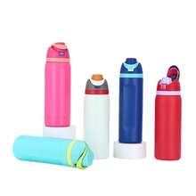 24/32oz Straw Double-Layer Insulated Cup 304 Stainless Steel Sports Water  Travel Vacuum Flask For Outdoor Camping Sports - màu xanh lá - Xem 2