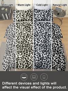 3pcs Leopard Print Bedding Set (1 Duvet Cover And 2 Pillowcases), Soft And Skin-Friendly, Suitable For Boys, Girls, Students, Dorms, Homes, All Seasons