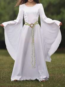 1 件加大码文艺复兴中世纪腰带，亚麻绿叶手工编织腰带，适用于 DIY 服装搭配集市 LARP 服装文艺复兴配饰万圣节