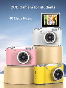 Appareil photo numérique 4800MP avec écran rotatif 2,4", capteur CCD rechargeable, sans carte mémoire, avec plusieurs modes de filtre. Appareil photo portable anti-vibration avec zoom intelligent, convient pour la prise de vue en extérieur. - Multicolore - Voir 10