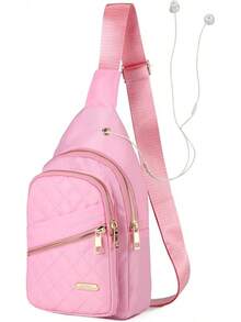 Small Sling Backpack For Women, Chest Bag Daypack Crossbody For Travel Sport Running Hiking Black - 粉色 - 查看 10