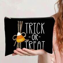 1/4 件，万圣节可爱鬼图案印花化妆包和洗漱用品收纳包 - 深色哥特学院风格可重复使用药包，卡通美学铅笔袋 - 洗漱包，旅行和化妆收纳包 - 适用于学校、夏季家居装饰、珠宝收纳、零食袋，9 英寸 * 6 英寸旅行必需品包，适合学校假期返校用品女士旅行包 - 彩色 - 查看 13