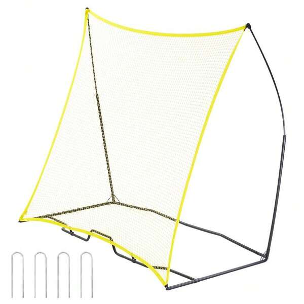 7x7FT Portable Soccer Rebounder Training Net With Carry Bag - Ideal For Skill Development, Drills & Practice For All Ages - Durable & Lightweight Football Trainer Equipment