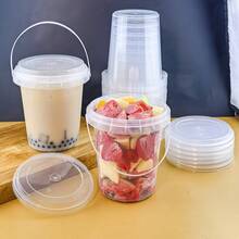 34-Ounce Reusable Plastic Cups With Lids And Straws (5/10 PCS) – Ideal For Iced Beverages, Fruits, Ice Storage, Suitable For Parties, Festivals, And Daily Use - trong suốt - Xem 9