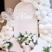 On Cloud Nine Party Decal Sign- On Cloud 9 Decorations,Cloud Nine Baby Shower Decor,Decal Sticker For Wall, Mirror Or Acrylic On Cloud Nine Sign (White Cloud Nine),10135390 - 白色 - 查看 7
