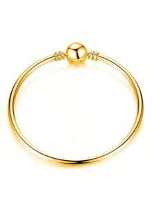 1PC Fashion Women's Round Head Button DIY Pendant Snake Bone Bracelet, Suitable For Daily Matching, Is The Perfect Holiday Gift For Women