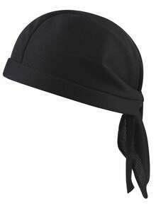 1/2pcs Outdoor Sun Protection Cycling Sports Cap Breathable Sweat Absorption Quick Drying Bicycle Pirate Cap Hip Hop Headscarf - Black - View 2