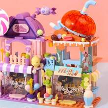 Miniso Set de bloques de construcción de la tienda de té con leche ultra satisfactoria de MINISO, que restaura exquisitamente la escena de una tienda de té con leche, con ricos detalles que muestran el proceso de elaboración del té con leche, siente la cultura de las bebidas durante el ensamblaje, adecuado para la colección personal o como regalo (1 pieza)