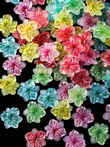10PCS/30PCS/50PCS/100PCS Colorful Flower Herb Nail Jewelry Multi-Color Mixed Color Transparent Aurora Cherry Blossom Rhinestones Nail Accessories Large Flat Acrylic Nail Decorations 3D Gradient Smudged Cherry Blossom Design Cute Nail Jewelry Resin Nail Art Supplies Women Girls Nail Art Accessories DIY Leisure Art Nail Salon Japanese And Korean Style German And British Style Nail Decorations