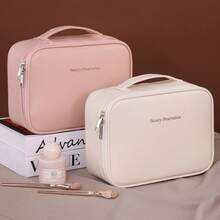 Large Triple Compartment Travel Cosmetic Bag, Makeup Case, Travel Accessories, Brushes, Conditioner And Skin Care Product Organizer - 粉色 - 查看 2