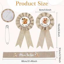 Khăn choàng vải thô trung tính cho mẹ và bé, huy hiệu cho bố và bé, trang trí tiệc tắm cho trẻ em, khăn choàng boho mộc mạc cho mẹ và bé, tiết lộ giới tính cho trẻ. - màu nâu - Xem 4