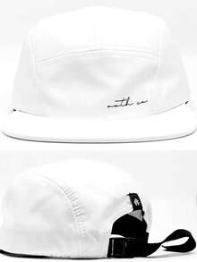 Five 5 Panel Anth Co Original Cap - Fb Model: Streetwear Strapback Straight Brim Adjustable Lightweight Stylish Maximum Comfort Quality - trắng - Xem 6