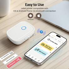 Thermal Label Maker Machine With Tape, L12/13  Portable Bluetooth Label Printer For Storage, Shipping, Barcode, Mailing, Office, Home, Organizing, Sticker Maker Mini Label Maker With Multiple Templates Label Maker Machine -  Bluetooth Wireless Sticker Printer, Pocket Sticker Maker With 1pc 12x40mm Tape, Inkless Printer For Ios & Android, Praticle Labeler & Gift For Home & Office Organization Bluetooth Label Maker Machine With Tape, Continuous Waterproof Label, Versatile App With 35 Fonts And 1k+ Icons, Inkless Labeler For Home, Kitchen, School, Office Organization - Beige - View 10