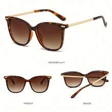 Vintage-Style Oval Fashionable Glasses For Ladies - Lightweight Polycarbonate Frame With Decorative Lenses, European Metal Hinge Design, Suitable For Both Casual And Formal Occasions To Wear - màu đen - Xem 4
