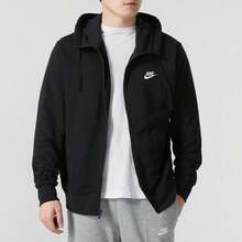 Nike Men's Jacket, New 2026 Autumn Collection, Training, Workout, Casual, Minimalist, Small Logo, Hooded, BV2649-010 - Black - View 6