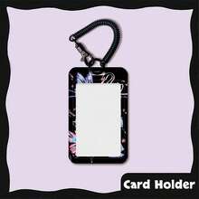 1 pieza Estuche protector de tarjeta con pintura de mariposa y cisne, para tarjeta universitaria, tarjeta de autobús, tarjeta de estudiante, tarjeta de acceso, tarjeta pequeña icónica con cordón retráctil negro a prueba de caídas y polvo - casquillos de resorte - Ver 4