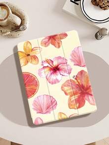 双面印花芙蓉花平板电脑保护套，兼容 iPad Mini4567/10.2/10.5/10.9/12.9/Pro 11、iPad 第十代，内置笔槽，兼容三星 Galaxy Tab A8 10.5 英寸（2022 款）、Tab A7 Lite 8.7 英寸，Ins 风格皮革保护套，返校季、情人节、新年礼物之选 - 彩色 - 查看 6