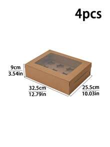 4pcs/8pcs 2/4/6/8/12 Cupcake Boxes With Clear Window, Muffin Cups, Pastry, Dessert, Afternoon Tea, Mousse Cake, Bakery Packaging - Multicolor - View 27
