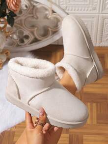 Women's Autumn/Winter New Snow Boots, Anti-Slip Thermal Lined Warm Shoes, Thick Short Boots, Versatile Slim Fit Comfortable Boots