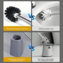 360° Cleaning Toilet Brush Set With Stand, Bathroom Toilet Brush With Long Handle, No Dead Angle, Anti-Splash Water Stand, Convenient Rinsing, Reaching Difficult Areas - Multicolor - View 4