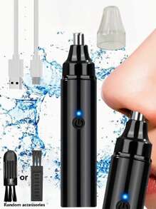 可充电 USB 电动耳鼻毛修剪器 - 男女无痛眉毛面部脱毛鼻毛剪