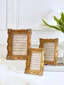 1 Piece European Antique Gold Lace Oval Picture Frame For Photo Display Home Decoration - Multicolor - View 2