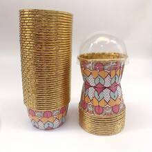 Cakegiugiu Set , 25/50/100 Bohemian Style Cupcakes With Lids, Disposable Muffin Cups With Lids, Heat Resistant Baking Cups,Glossy Cupcake Liners, Muffin Molds, Baking Tools, Curled Edge Cake Cups,Cake Holder, Perfect For Wedding And Birthday Parties - Multicolor - View 28