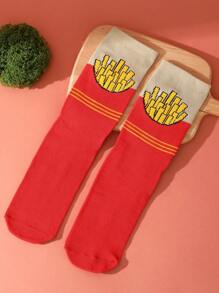 1 双高品质炸薯条袜，男女通用有趣可爱舒适袜子，适合所有季节，个性化彩色袜子增强家庭氛围，原宿嘻哈风格时尚袜子 - 彩色 - 查看 7