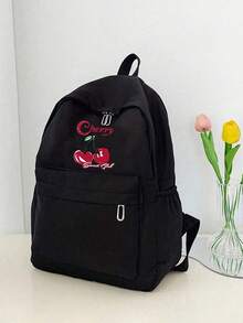 Cute Cherry Print Girl Backpack Large Capacity Laptop Backpack,Back To School Classical Casual Day Pack College Backpack Lightweight School Book Bag For Girls Boys,Girls Backpack Book Bag For Middle School Teens Backpack,Anti Theft Laptop Backpack Travel Day Pack School Bags Gifts - View 3