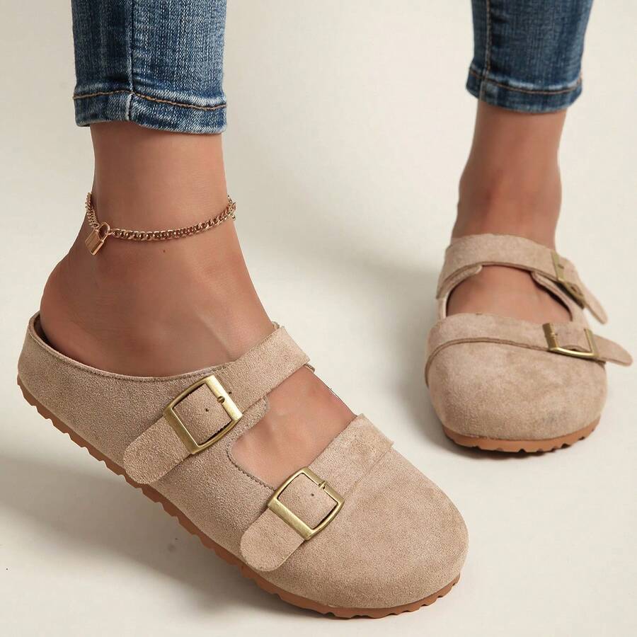 Fashionable And Versatile New Women's Thick Soled Lazy Shoes With A Simple And Casual Soft Sole, Comfortable And Not Tiring. Large Size Women's Shoes - Màu Khaki - Xem 1