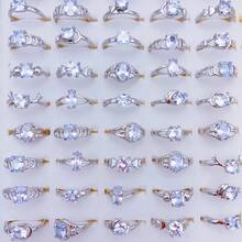 10 chiếc nhẫn thép không gỉ Zirconia tổng hợp thời trang thanh lịch dành cho nữ phong cách hỗn hợp Nhẫn cưới lấp lánh Trang sức Quà tặng tiệc không phai - 10 chiếc nhẫn cưới, đính hôn và kỷ niệm - Xem 21