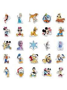 Disney 50张官方授权动画卡通贴纸套装，圣诞节生日礼物，防水乙烯基材质，适用于笔记本电脑、滑板、行李箱等，图案包括史迪奇、米奇、小熊维尼、白雪公主、花木兰、狮子王等。 - 查看 7