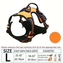 Arnés para perros, arnés para mascotas sin tirón con 2 clips para correa, chaleco acolchado suave ajustable para perros, chaleco reflectante Oxford sin ahogo con asa de control fácil para perros grandes - El chaleco y la cuerda no son un conjunto y deben comprarse por separado