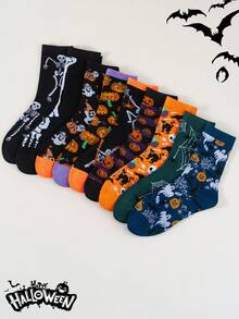 1/3/5/9 Đôi Tất Halloween Đầu Bí Ngô (Mũ Phù Thủy Kiểu Đèn Lồng Bí Ngô) Phong Cách Lễ Hội Ma Quái/Vui Nhộn - Bao gồm Tất Nữ, Tất Cho Nữ, Tất Trắng Tất Đen, Tất Cổ Cao, Tất Cổ Cao, Tất Dài, Tất Lượn, Tất Dễ Thương - Đặc Trưng Cho Halloween, Hoàn Hảo Cho Mùa Thu, Mùa Đông, Trở Lại Trường Học, Halloween, Giáng Sinh, Thích Hợp Cho Công Việc - Nhiều màu - Xem 3