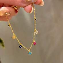 1 件四叶花多彩手链百搭夏季手链轻奢高端手链 - 四葉花彩色手鍊 - 查看 19