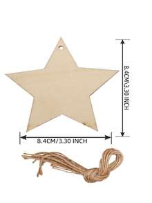 10pcs Natural Wooden Star Shaped Decorative Hanging Ornaments, Blank Wooden Stars For DIY Crafts, Christmas Tree Ornaments, Home Decor, Suitable For Halloween, Home Decoration, Parties, Holidays, Birthday Gifts, DIY