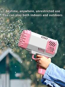40-Hole Gatling Bubble Blower Toy For Kids, Summer Pool Party Water Bubble Maker Toy Gift (Batteries & Bubble Solution Not Included)
