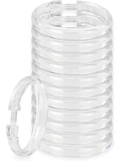 EstiloTendenciaRocky Mountain Goods Simple Spaces - Anillos De Cortina De PláStico Transparente – Paquete De 12 – Haga Clic De Forma Segura En Su Lugar – PláStico Irrompible – DiseñO De Anillo En O Verdadero – SeCalidad PremiumVersióN Mejorada