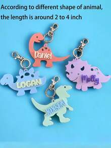 Acrylic Dinosaur Key Tag With Personalized Name For Purse, Backpack, Luggage, Diaper Bag, Gym Bags, Key Chains,Gift For Children,Multi-Functional,Ornamental,Letter,Stylish,Modern,Colorful,Cute,Adorable,Casual,Custom,Personalised,Unique,Customized,Ideal Gifts For Him,Ideal Gifts For Her,Multi-Functional,Ornamental,Letter,Stylish,Modern,Colorful,Cute,Adorable,Casual,Custom,Personalised,Unique,Customized,Ideal Gifts For Him,Ideal Gifts For Her,Kids,Urban Gala,Travel, School - Multicolor - View 10