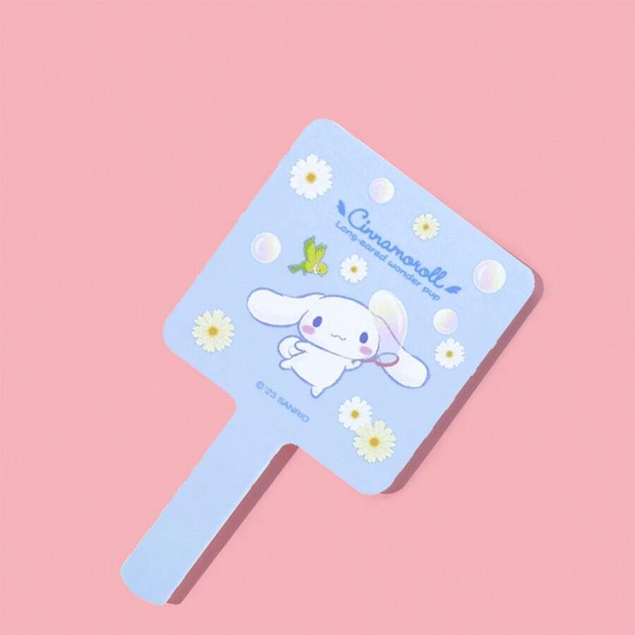 MINISO 三丽鸥肉桂卷方形手持化妆镜,高清镜面,反光清晰,手持式设计,便携实用,适合日常补妆打扮(1 件) - 藍色 - 查看 1